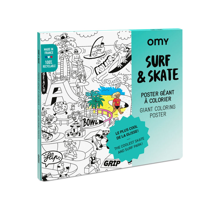 OMY. Coloring poster - Surf & Skate