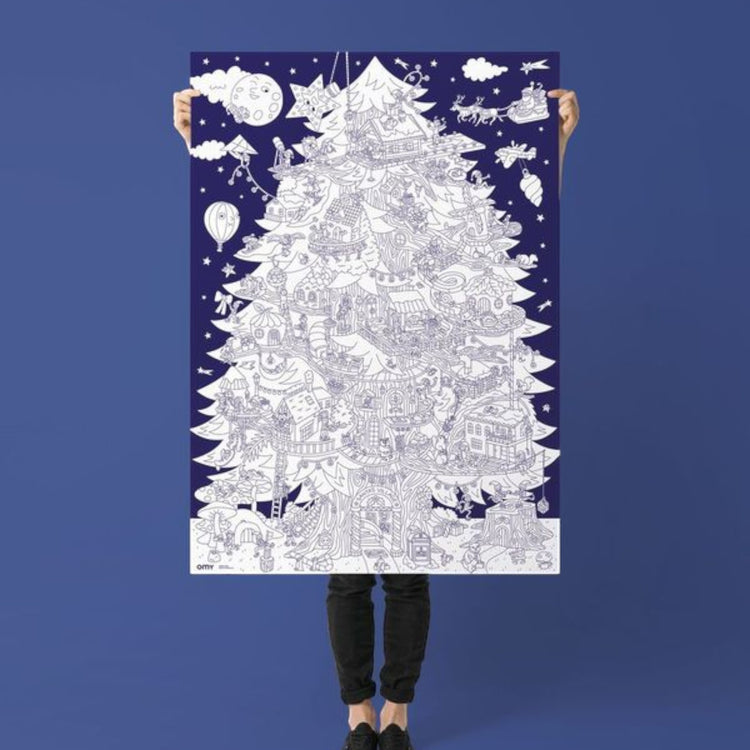 OMY. Giant Coloring Poster Christmas Tree City