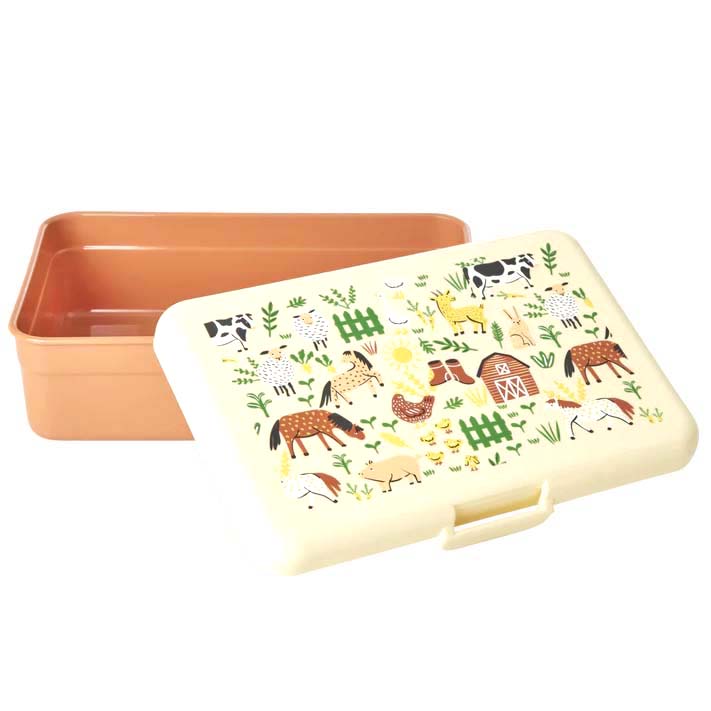 RICE. Lunchbox with Farm Print