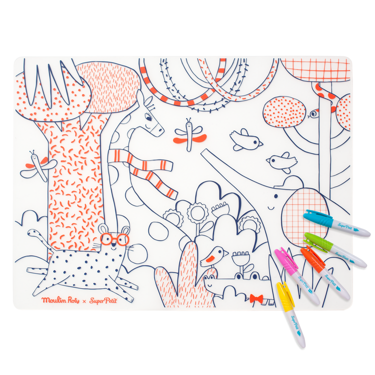 SUPER PETIT & MOULIN ROTY. Colouring placemat Les Toupitis