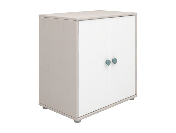 Flexa. Classic cupboard with white knobs  - White washed