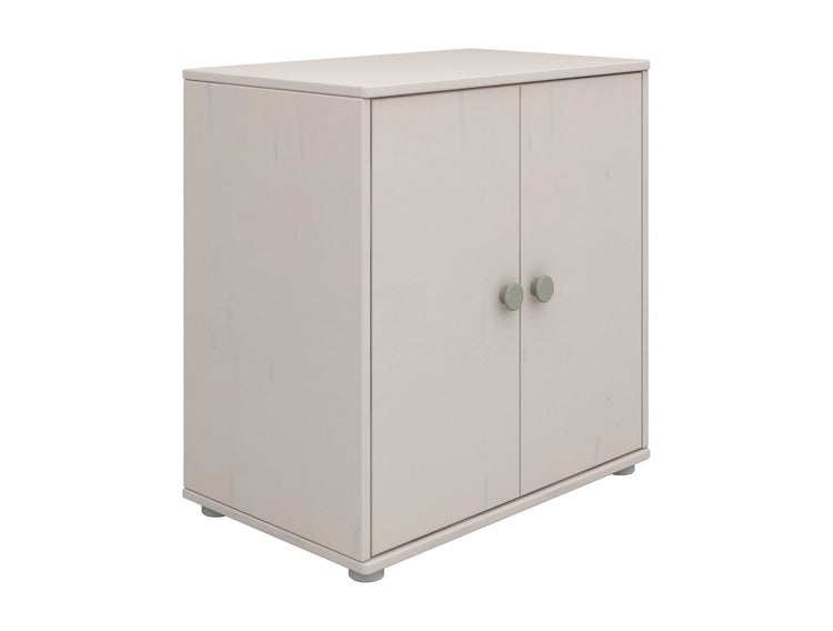 Flexa. Classic cupboard with white knobs  - White washed