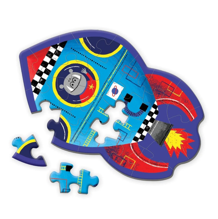 MUDPUPPY. 24 Piece shaped mini puzzle Spaceship