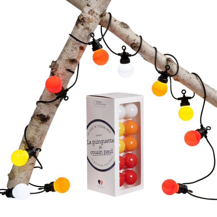 LA CASE DE COUSIN PAUL. String lights for outdoor/indoor use with 10 leds Ipanema (black cable)