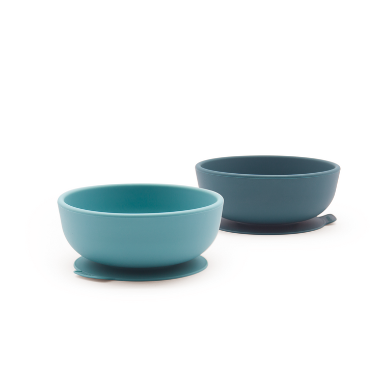 EKOBO. Set of 2 premium silicone bowls (dark blue/light blue)