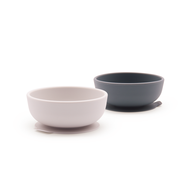 EKOBO. Set of 2 premium silicone bowls (grey/light grey)