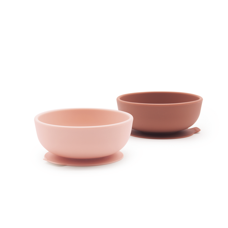 EKOBO. Set of 2 premium silicone bowls (pink-terracota)