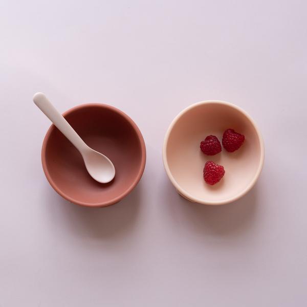 EKOBO. Set of 2 premium silicone bowls (pink-terracota)