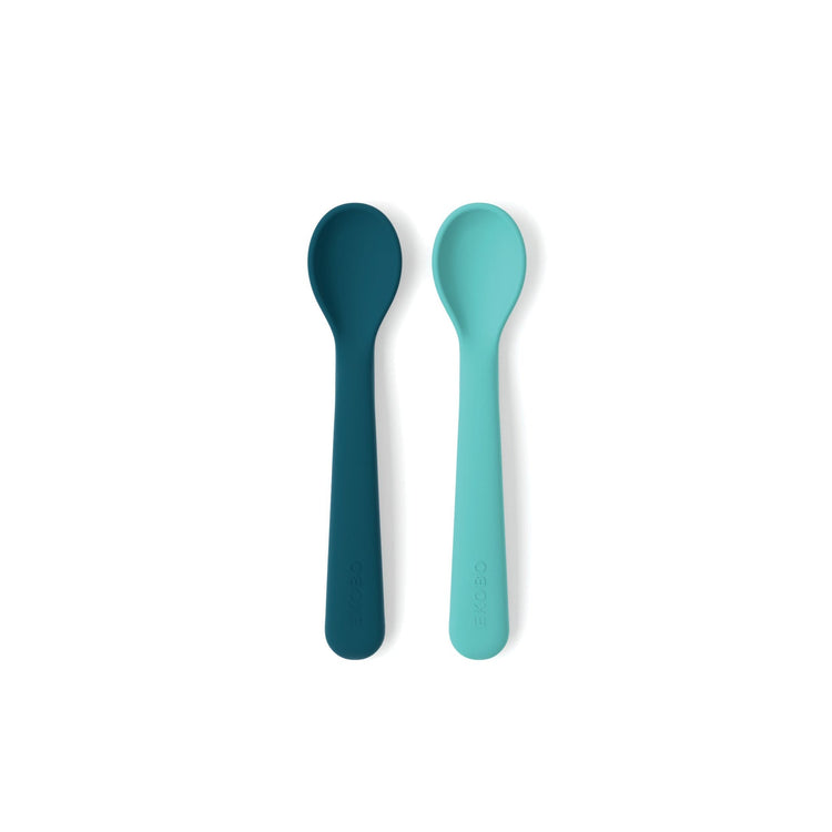 EKOBO. Silicon spoon set - Blue Abyss / Lagoon
