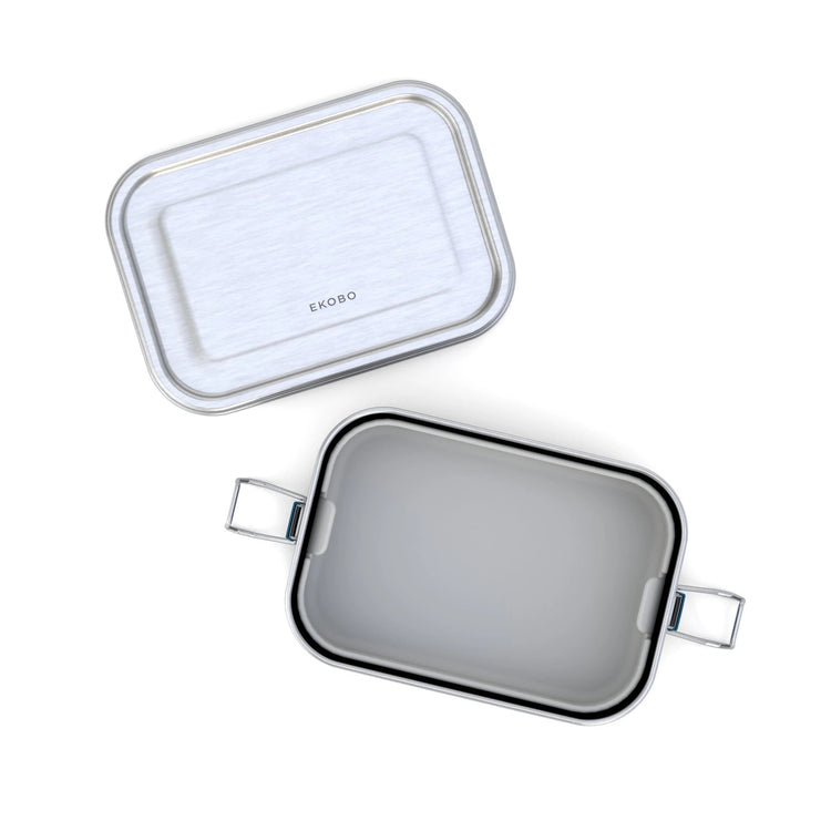 EKOBO. Stainless steel Lunch box with heat safe insert - Blue Abyss
