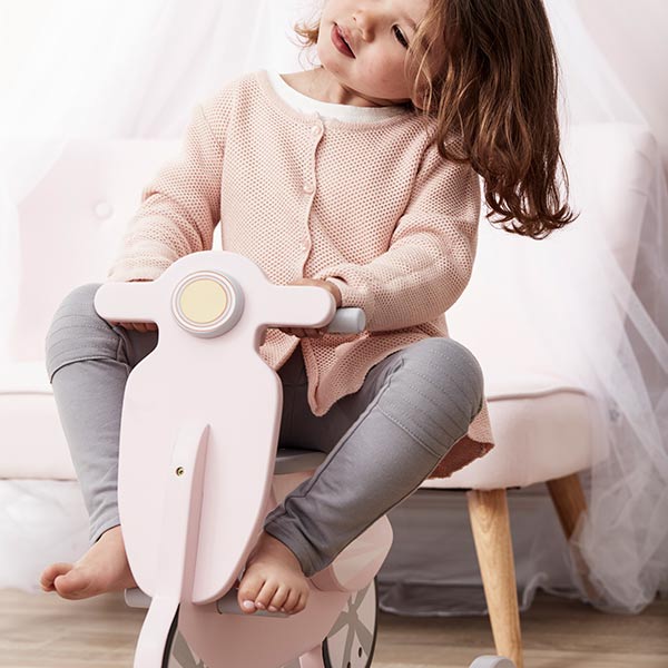KIDS CONCEPT. Rocking scooter pink/white