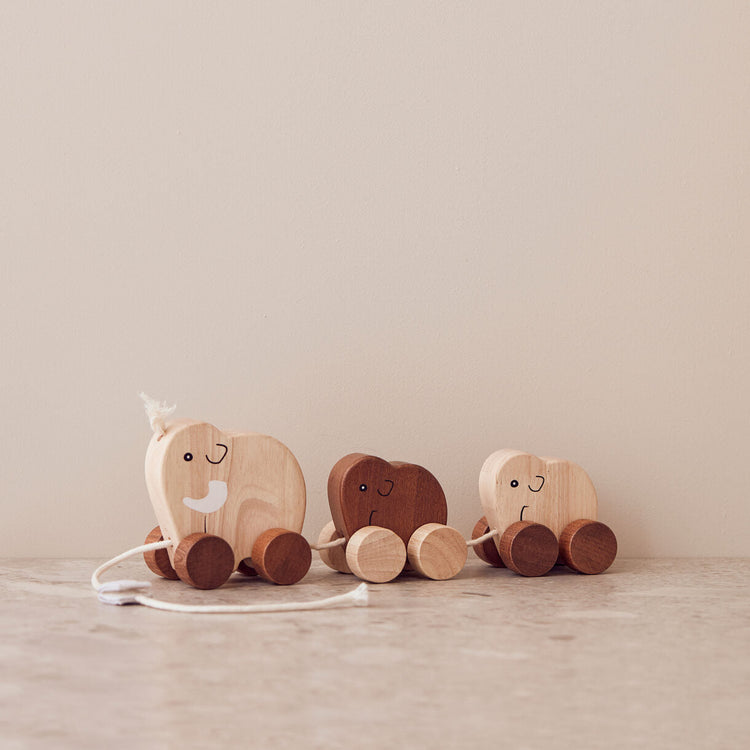 KIDS CONCEPT. Mammoth family pull toy natural NEO