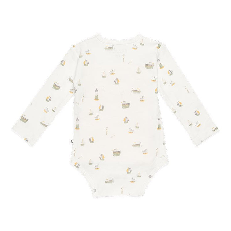 LITTLE DUTCH. Bodysuit long sleeves Sailors Bay White