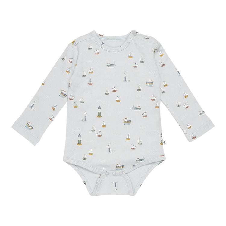 LITTLE DUTCH. Bodysuit long sleeves Sailors Bay Blue