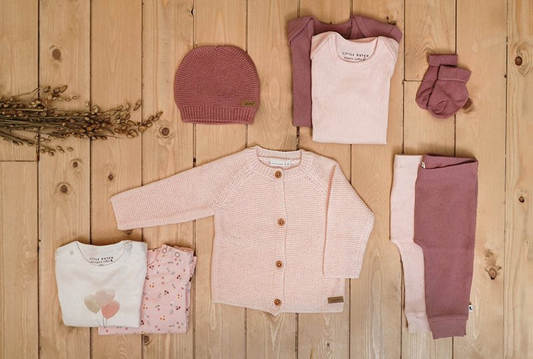 LITTLE DUTCH. Φορμάκι κοντομάνικο Rib Vintage Pink