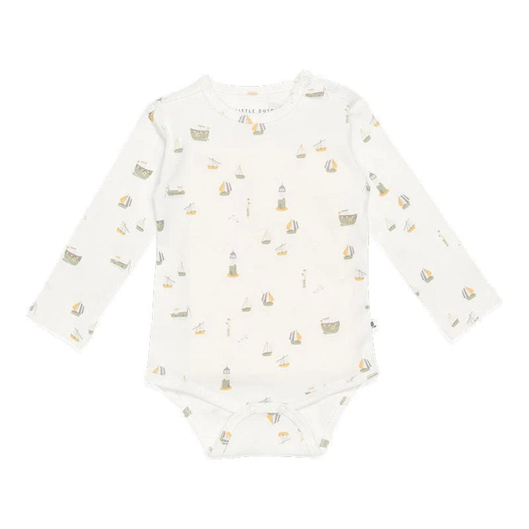 LITTLE DUTCH. Bodysuit long sleeves Sailors Bay White - 50/56