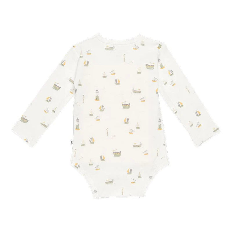 LITTLE DUTCH. Bodysuit long sleeves Sailors Bay White - 74/80