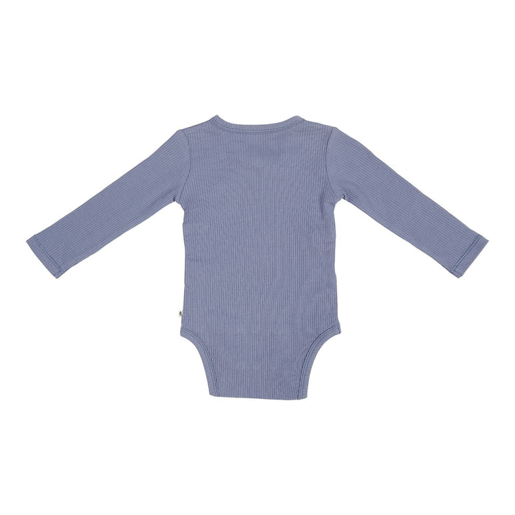 LITTLE DUTCH. Bodysuit long sleeves Rib Blue - 74/80