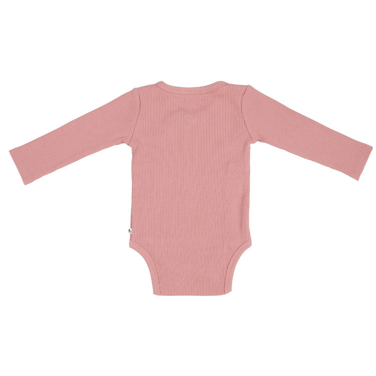 LITTLE DUTCH. Κορμάκι μακρυμάνικο Rib Vintage Pink - 86/92