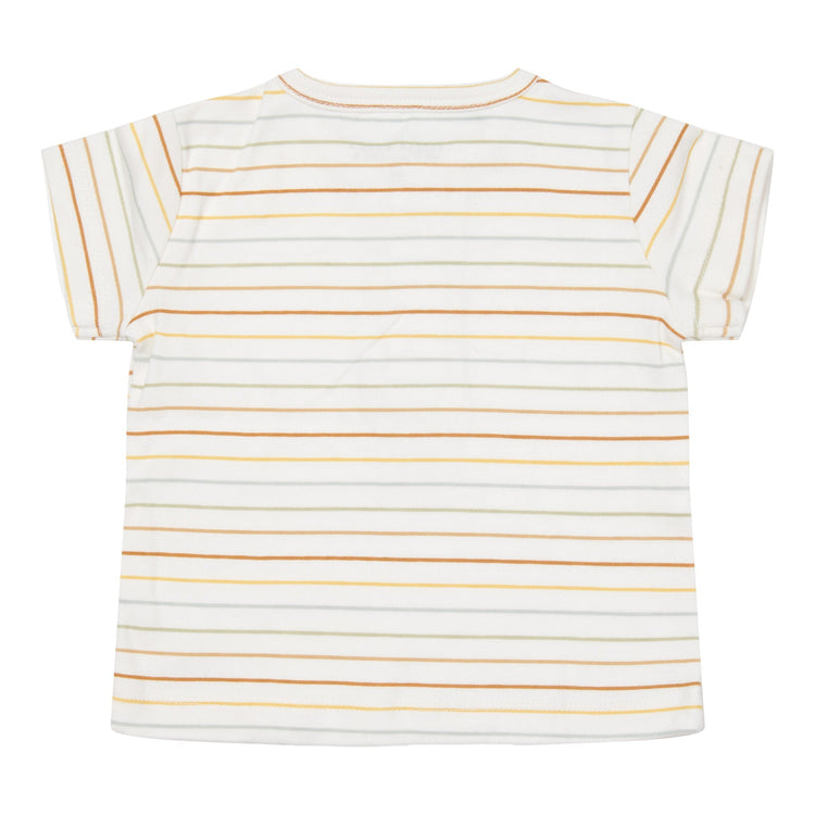 LITTLE DUTCH. Μπλουζάκι κοντομάνικο με κουμπάκια Vintage Sunny Stripes - 62