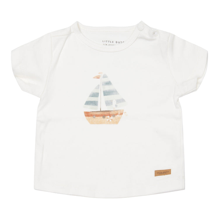 LITTLE DUTCH. Μπλουζάκι κοντομάνικο Sailboat White - 80