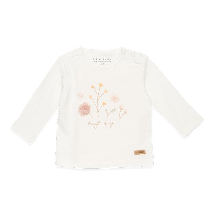 LITTLE DUTCH. T-shirt long sleeves Flowers White - 50/56