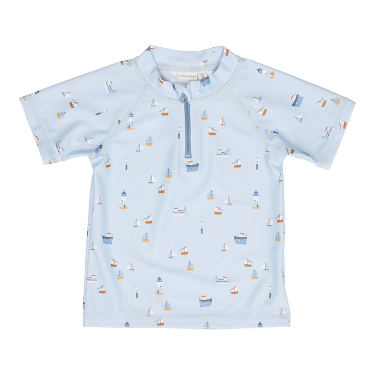 LITTLE DUTCH. Swim t-shirt +UV Sailors Bay Blue