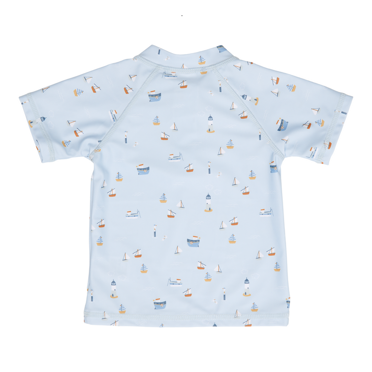 LITTLE DUTCH. Swim t-shirt +UV Sailors Bay Blue