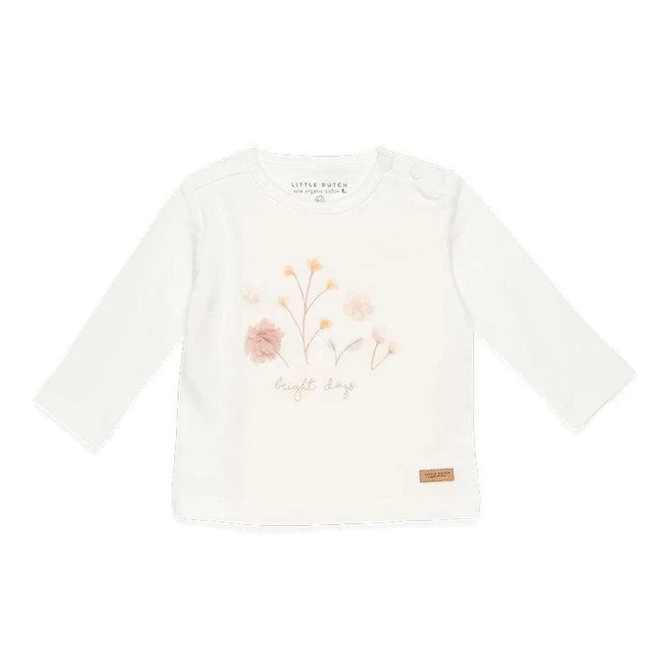 LITTLE DUTCH. T-shirt long sleeves Flowers White - 50/56