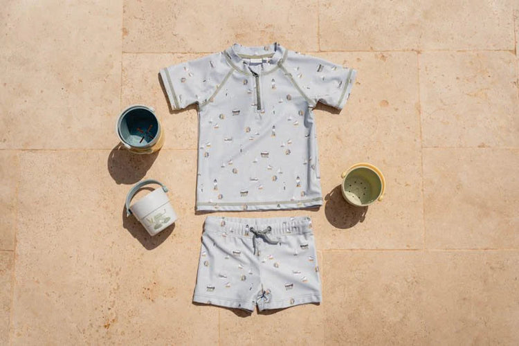 LITTLE DUTCH. Swim t-shirt +UV Sailors Bay Olive - 62/68