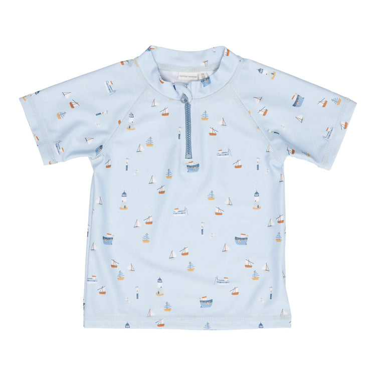 LITTLE DUTCH. Swim t-shirt +UV Sailors Bay Blue - 62/68