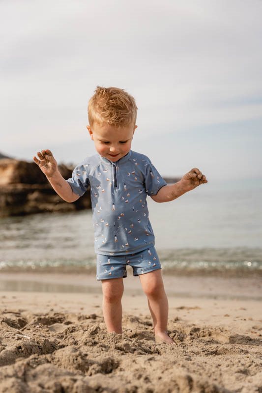 LITTLE DUTCH. Swim T-shirt short sleeves Sailors Bay Dark Blue - 62/68