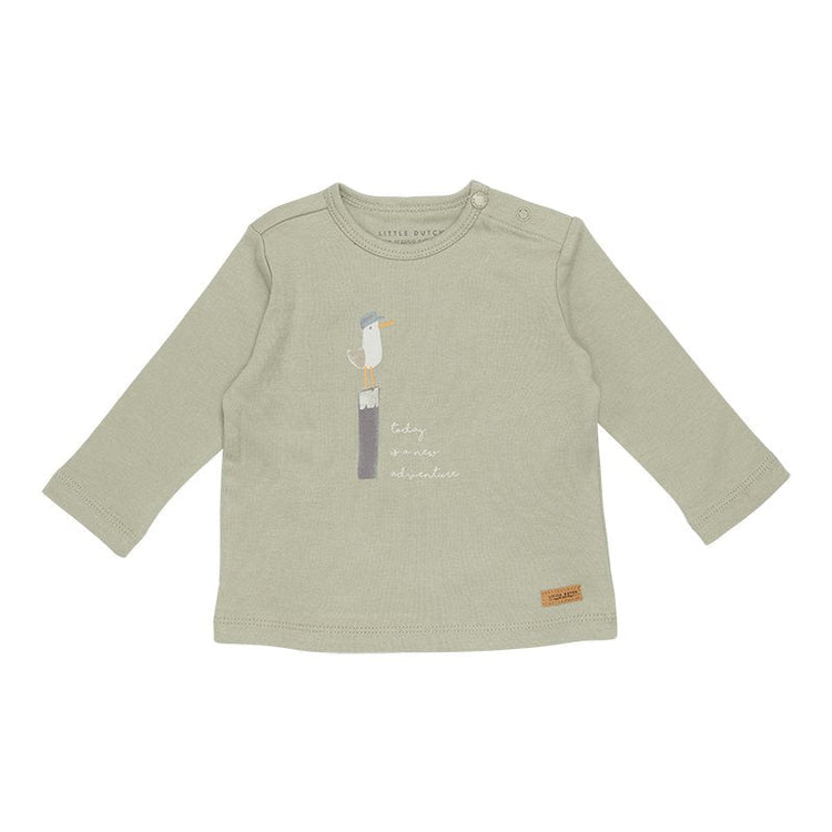 LITTLE DUTCH. T-shirt long sleeves Seagull Olive - 80