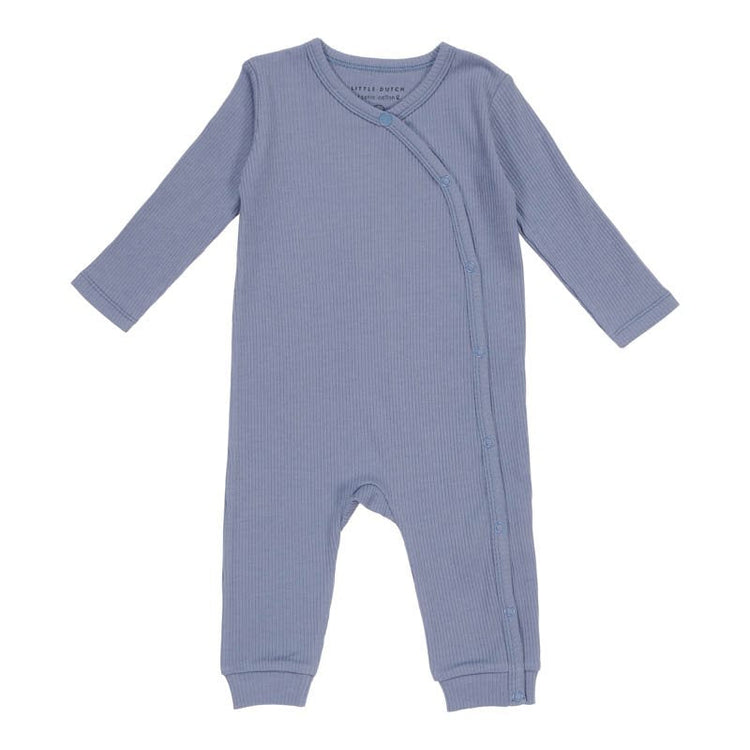 LITTLE DUTCH. One-piece wrap suit Rib Blue