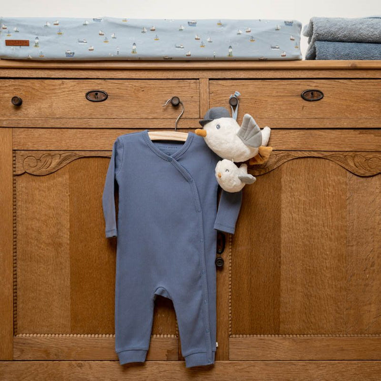 LITTLE DUTCH. One-piece wrap suit Rib Blue