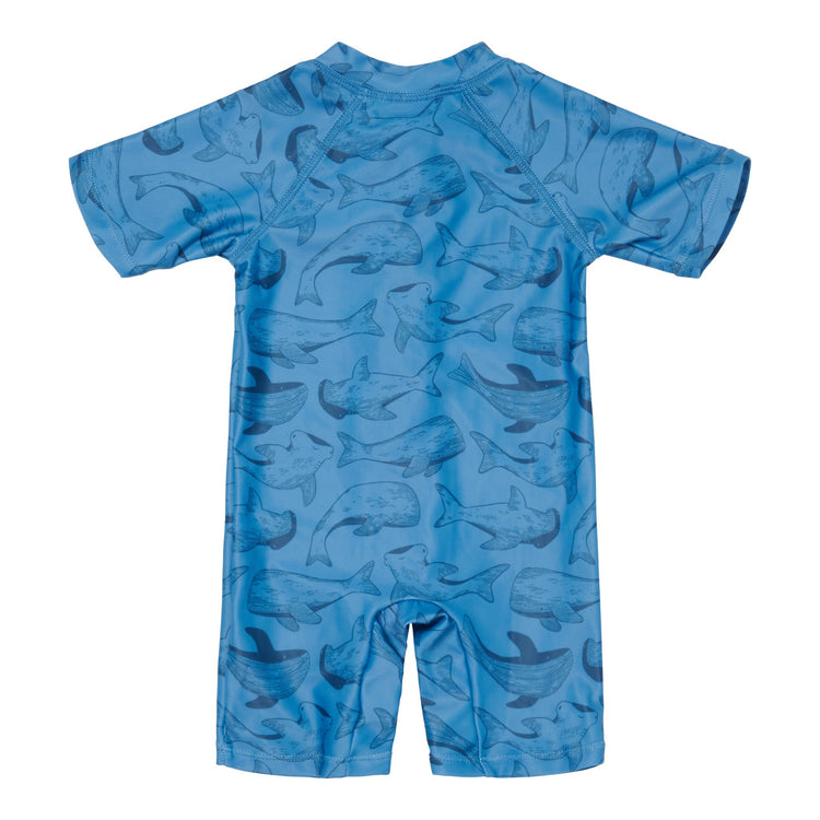 LITTLE DUTCH. Swimsuit short sleeves Sea Life Blue - 62/68