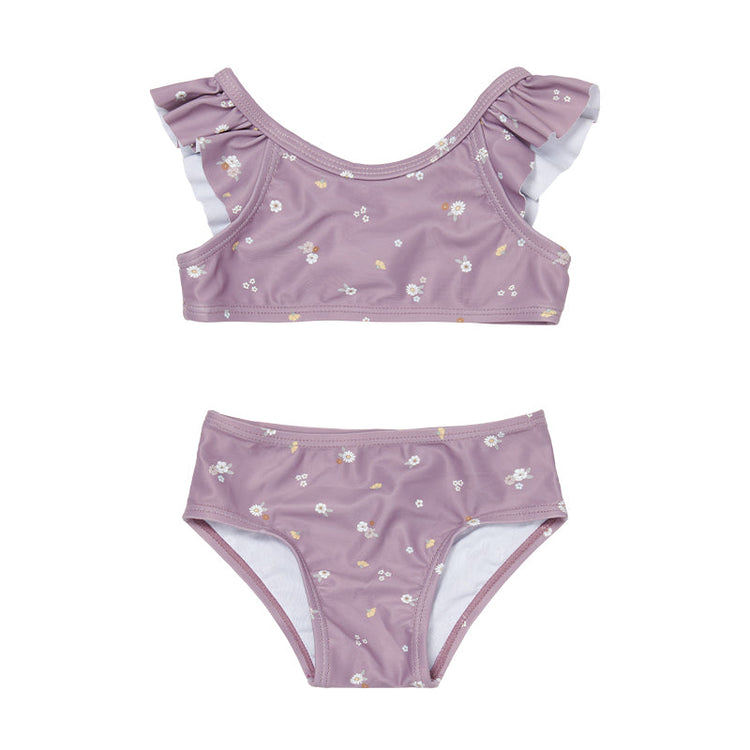 LITTLE DUTCH. Flounce bikini set Mauve Blossom - 62/68