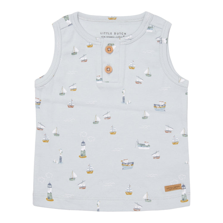 LITTLE DUTCH. Singlet Sailors Bay Blue