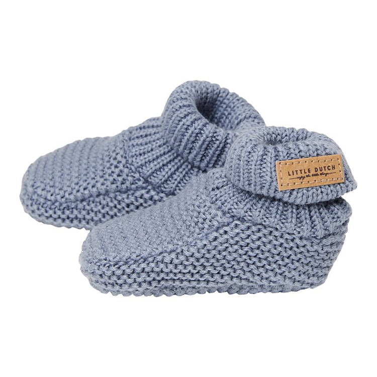 LITTLE DUTCH. Knitted baby booties Blue - size 1