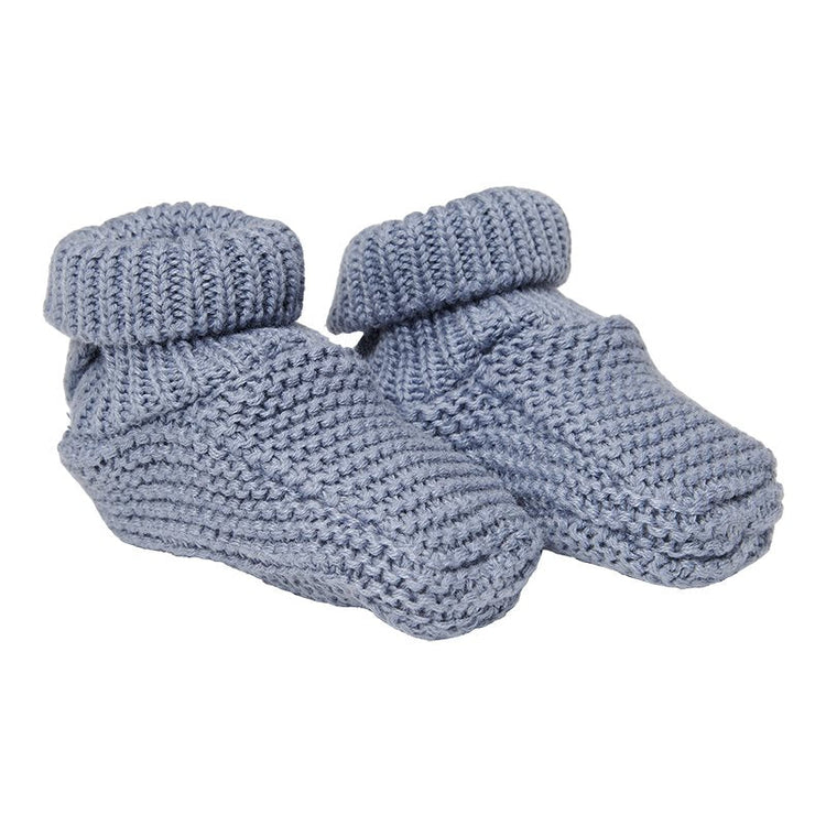 Knitted baby booties Blue - size 2