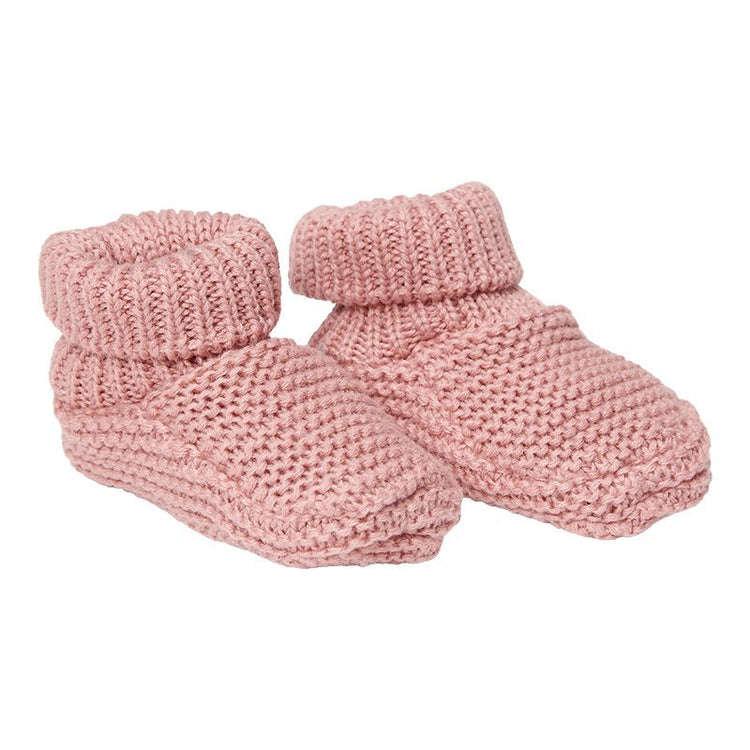 Knitted baby booties Vintage Pink- size 1