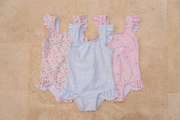 LITTLE DUTCH. Bathsuit ruffles Little Pink Flowers - 62/68