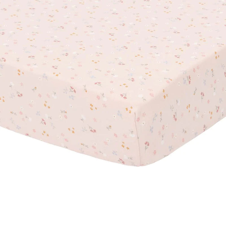 LITTLE DUTCH. Fitted bassinet sheet Pink Flowers