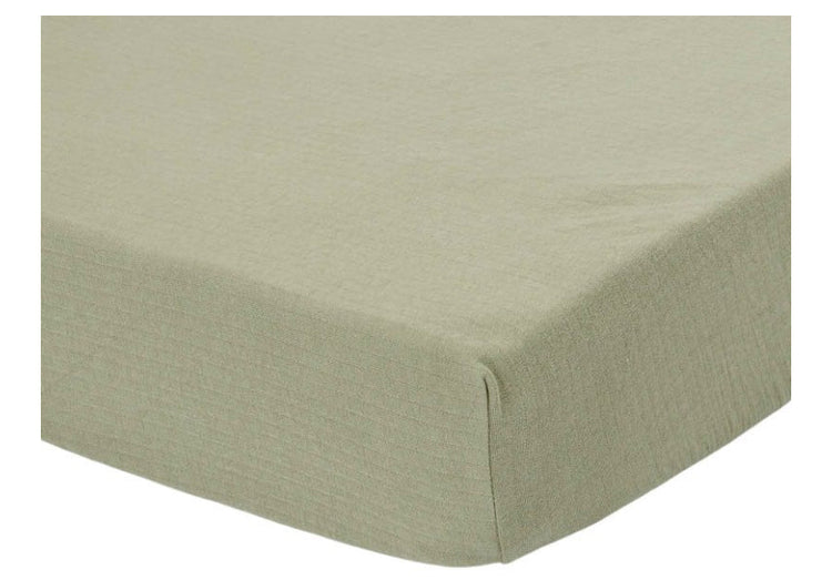 LITTLE DUTCH. Fitted bassinet sheet Pure Olive 40 x 80