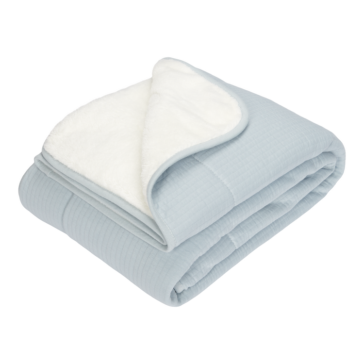 LITTLE DUTCH. Cot Blanket Pure Soft Blue 110 x 140