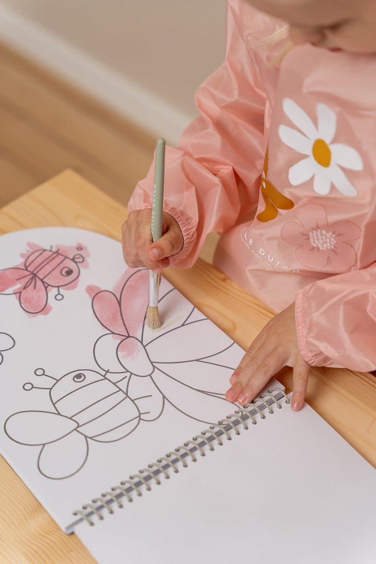 LITTLE DUTCH. Μπλουζάκι-ποδιά ζωγραφικής Little Pink Flowers