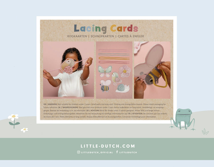 LITTLE DUTCH. Σετ 5 χαρτονένιες κάρτες με κορδόνι Flowers & Butterflies