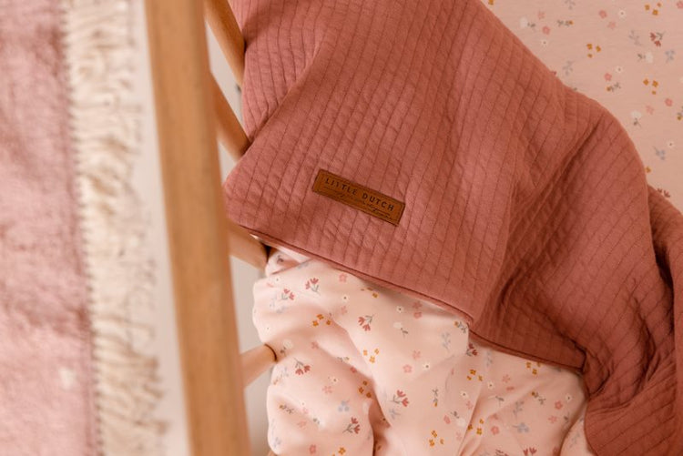 LITTLE DUTCH. Bassinet summer blanket Pure Pink Blush