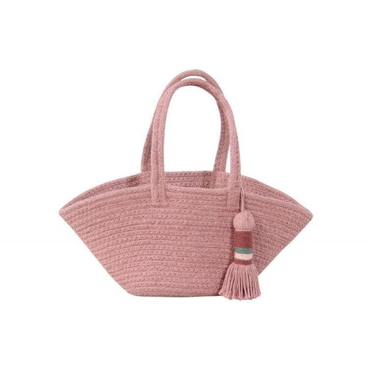 Lorena Canals.  Cotton Basket Cistell Ash Rose mini 15Χ33Χ10