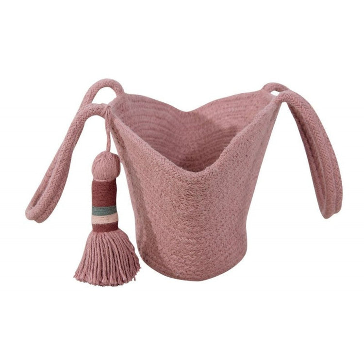 Lorena Canals.  Cotton Basket Cistell Ash Rose mini 15Χ33Χ10